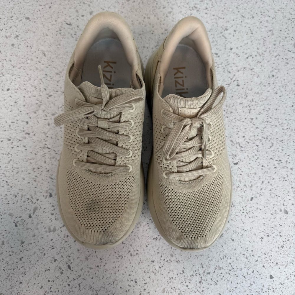 Kizik Lima Shoes Size Women's 8 Wide Men's 6.5 Wide Cream Beige - Picture 3 of 8